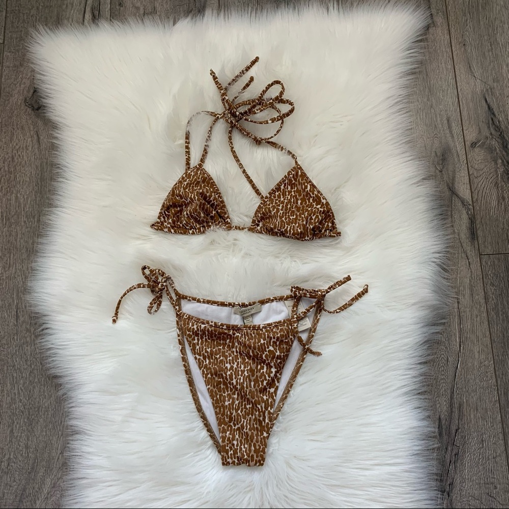 Burberry Animal Print Triangle Bikini